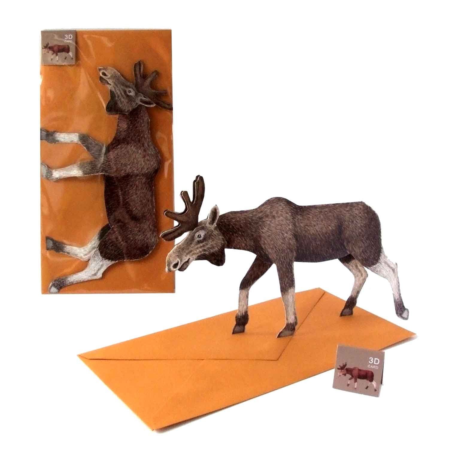 Carte pliante animaux 3D "Orignal"