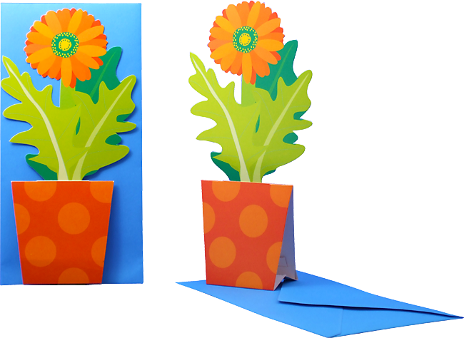 Carte fleur 3D "Gerbera"