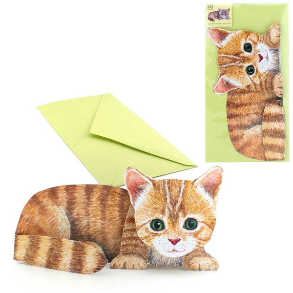 Carte pliante 3D animal "chaton"