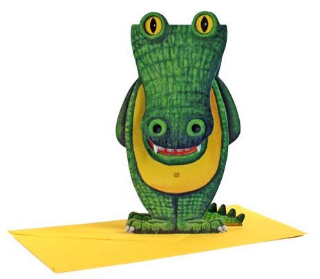 Carte pliante animal 3D "Crocodile