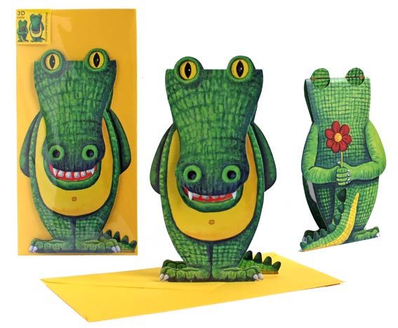 Carte pliante animal 3D "Crocodile