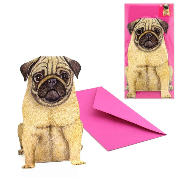 3D animal folding card "Pug"