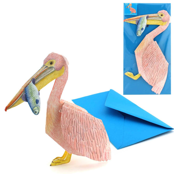 Carte pliante animal 3D "Pélican"
