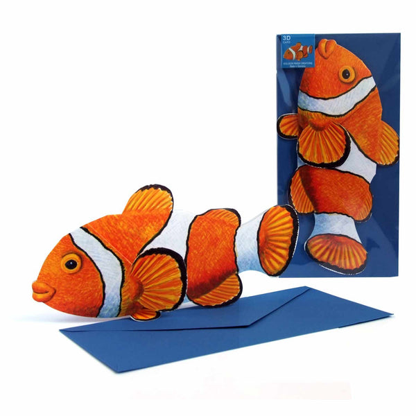 Carte pliante 3D animaux "poisson clown"