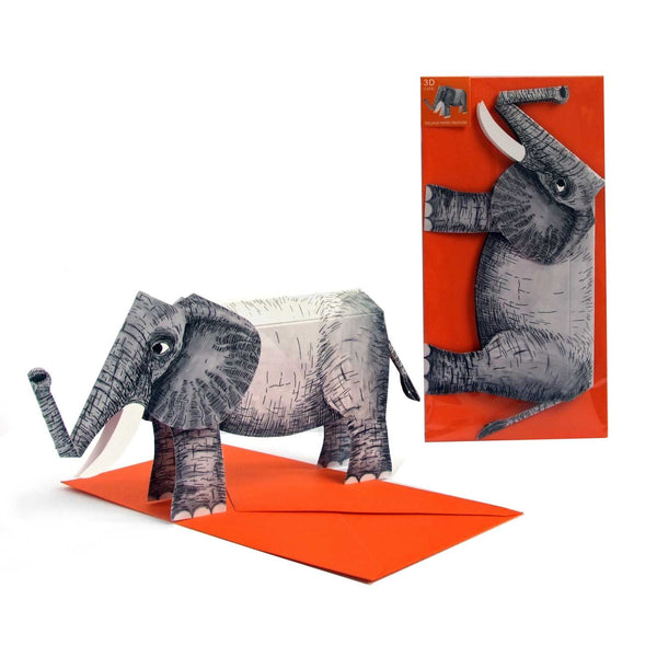 Carte pliante animal 3D "Eléphant"