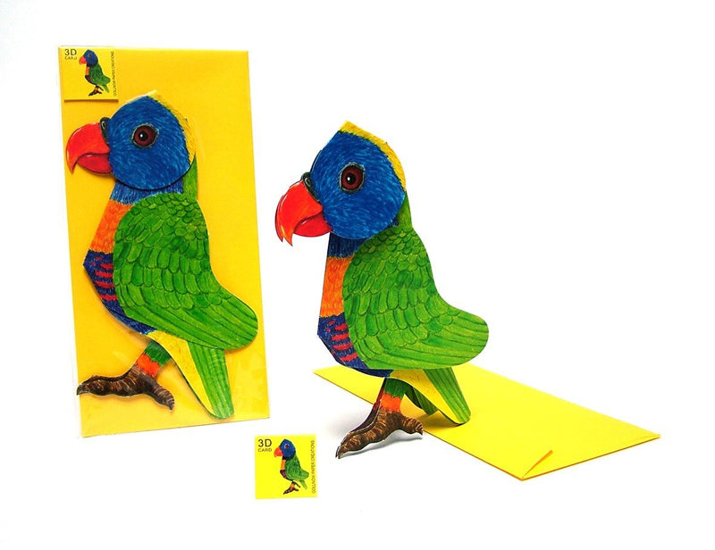 Carte pliante animal 3D "perroquet"