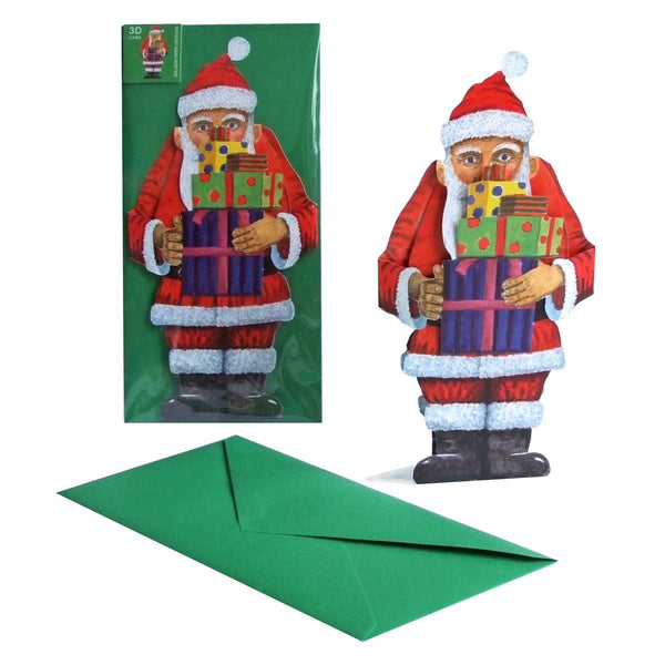 Carte de Noël 3D "Père Noël avec cadeaux"