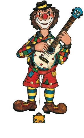 Craft sheet clown with guitar