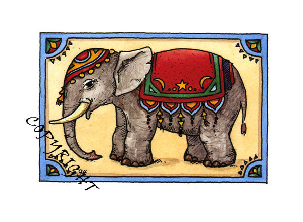 Carte postale éléphant 