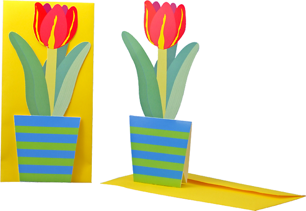 Carte fleur 3D "Tulipe" 
