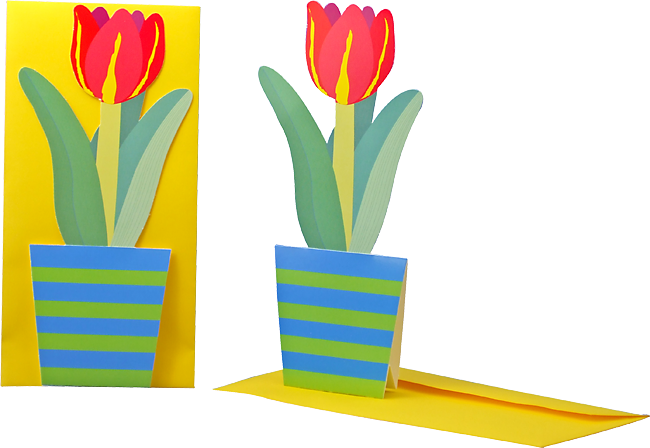 Carte fleur 3D "Tulipe" 
