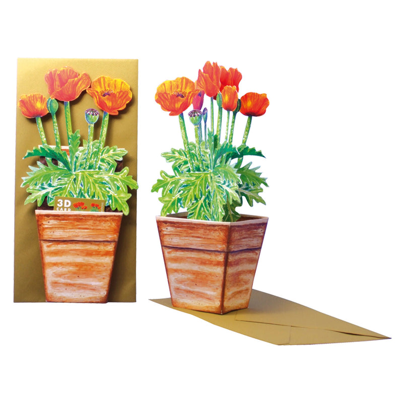 3D-Blumenkarte "Mohnblume"