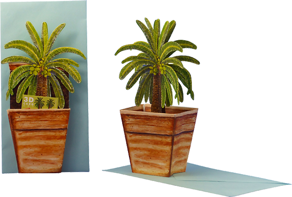 Carte pot de fleur 3D "palmier"