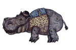 Handicraft sheet hippopotamus