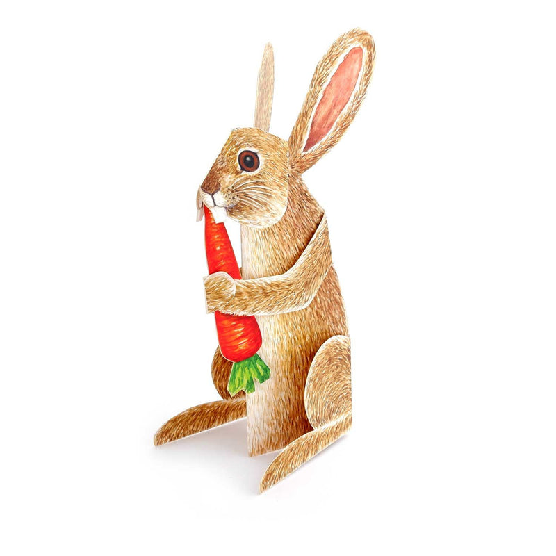 Carte pliante animal 3D "Lapin à la carotte"