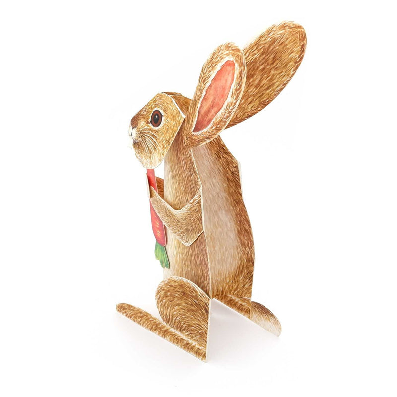Carte pliante animal 3D "Lapin à la carotte"